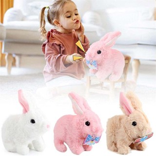 Children Electronic Walking Plush Bunny Robot Toy Rabbit Walking Toy Animal Pet Toy Mainan Arnab Elektrik Kana