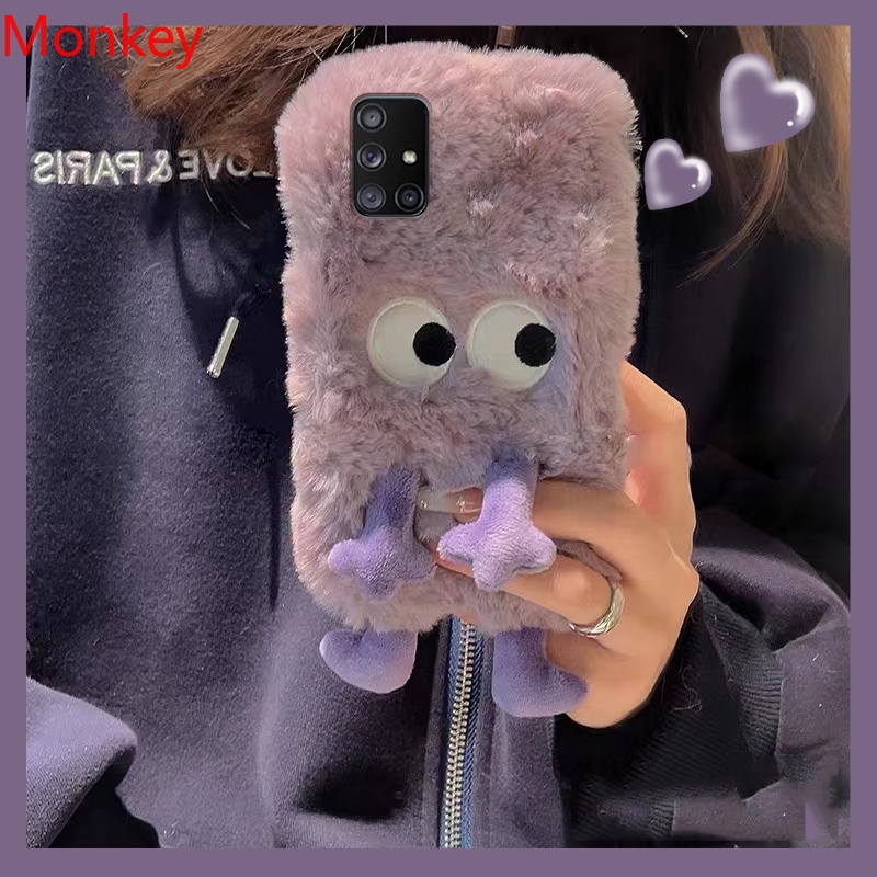 SAMSUNG เกาหลีน่ารักการ์ตูนfuzzy Plushโทรศัพท์ShockroofสําหรับSamsung A12 A22 A32 A52 A15 A51 A21S S23 S22 Ultra S21 S20FE Note20 10 กรณี