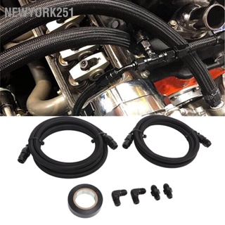 Newyork251 Transmission Cooler Lines Gearbox Hose Kit Black Anodized Surface 10000 Psi Breaking Pressure