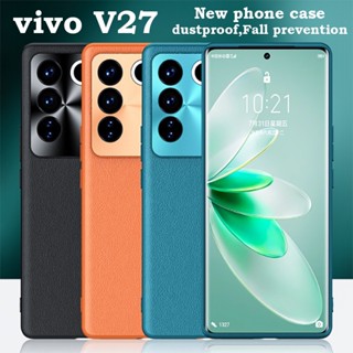 เคสโทรศัพท์มือถือหนังนิ่ม สีพื้น สําหรับ Vivo V27 V 27 27E V27E 5G 2023