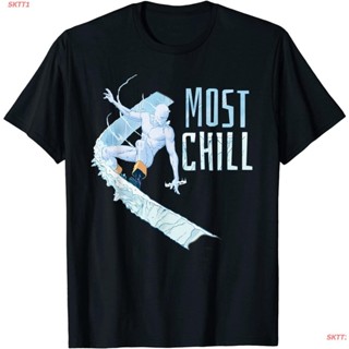 เสื้อยืดแขนสั้นMarvelเสื้อยืดแขนสั้น Marvel X-Men Iceman Most Chill T-Shirt Marvel Sports T-shirt  45V5S-5XL