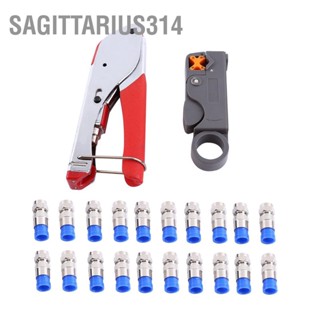 Sagittarius314 Coaxial Cable Wire Stripper RG6 / RG59 การบีบอัด F Connector คีมย้ำสายไฟ Tool