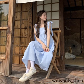 Wittygirls-shop_skirt ชุดเดรสกระโปรง ประดับโบว์ แฟชั่นฤดูร้อน สําหรับสตรี