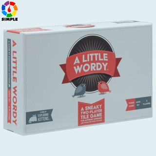 A Little Wordy by Exploding Kittens | A Clever Scramble Word Game of Tiles, Cards, and Clues | 2 Player Board Games