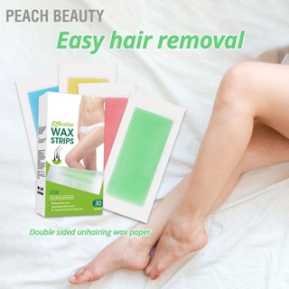 Peach Beauty 32pcs Wax Hair Removal Strips Gentle Mild แบบพกพา Facial Waxing สำหรับผู้หญิงผู้ชายสายบิกินี่