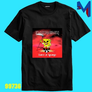 เสื้อยืด พิมพ์ลาย Spongebob Iron Maiden Dance Of Death สําหรับผู้ชาย ผู้ใหญ่