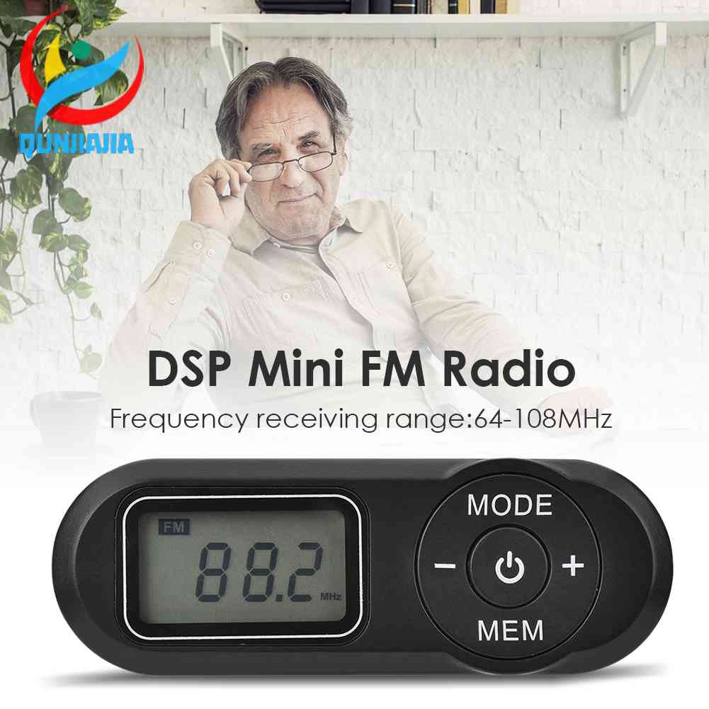 เครื่องเล่นวิทยุ FM หน้าจอ LCD ดิจิทัล ขนาดเล็ก แบบชาร์จไฟได้ สไตล์เรโทร
