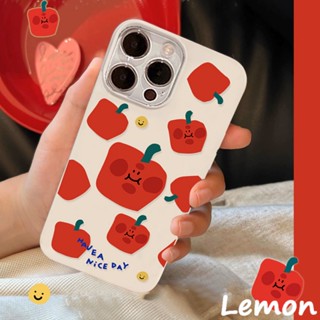 Lemon - เคสโทรศัพท์มือถือ แบบนิ่ม ลายการ์ตูนผลไม้ มันวาว สไตล์เกาหลี สําหรับ Apple 14pro 14promax 13 13pro 13promax 11 12 12pro 12promax XR XSMAX 7P 8P