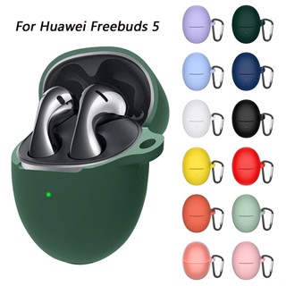 เคสหูฟังบลูทูธไร้สาย ซิลิโคน พร้อมตะขอ สําหรับ Huawei Freebuds 5 Freebuds 5