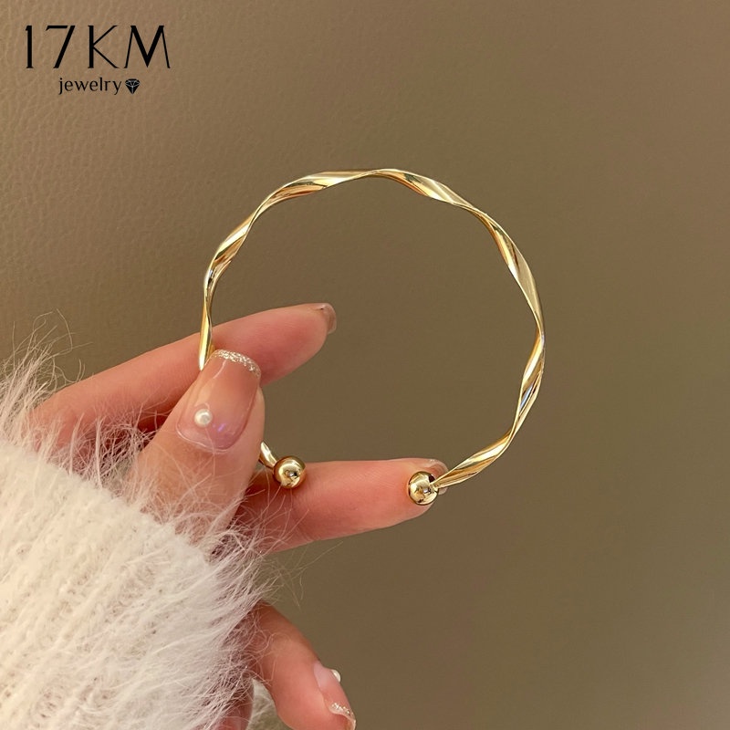 สร้อยข้อมือ กําไลข้อมือ ทอง เงิน 17 กม. ปรับได้ สไตล์เกาหลี Y2K เครื่องประดับ สําหรับผู้หญิง