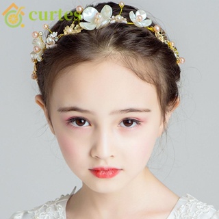 Curtes Tiara ที่คาดผม ประดับไข่มุกเทียม พลอยเทียม แฮนด์เมด สไตล์วินเทจ สําหรับเพื่อนเจ้าสาว งานแต่งงาน