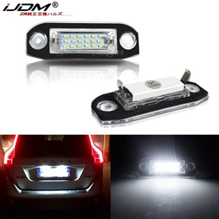 Ijdm หลอดไฟ LED ติดป้ายทะเบียนรถยนต์ 12V สีขาว สําหรับ Volvo S80 XC90 S40 V60 XC60 S60 C70 V50 XC70 V70 2 ชิ้น