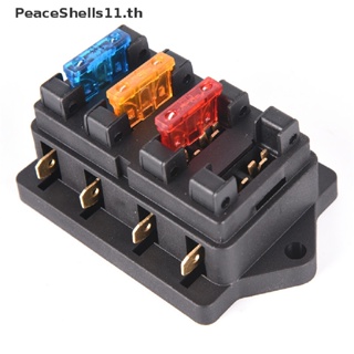 Peaceshells กล่องฟิวส์วงจร 4 ทาง ATO Blade 12V 24V+4 ทาง สําหรับรถยนต์ TH