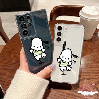 เคสโทรศัพท์ซิลิโคน แบบนิ่ม ลาย Pochacco ป้องกันกล้อง กันกระแทก สําหรับ Samsung Galaxy S23 Ultra S22 FE S21 S20 Plus A20 A03 Core