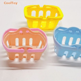 Cooltoy ตะกร้าพลาสติก ขนาดเล็ก แบบพกพา สําหรับใส่อาหาร ผัก ผลไม้ บ้านตุ๊กตา 2 ชิ้น