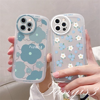 เคสโทรศัพท์มือถือ TPU แบบนิ่ม ลายดอกไม้ สีฟ้า สําหรับ Realme C53 C55 C35 C33 C31 C30 C30s C25Y C21Y C25 C25s C12 C21 C20 C20A C11 C17 9i 7i C15 5 5i 5s 6i C3 Narzo 50A 50i