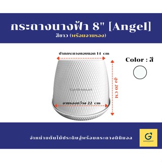 [BL Garden] กระถางนางฟ้า กระถางพลาสิก มีจานรองในตัว ขนาด 8 นิ้ว [พร้อมส่ง]