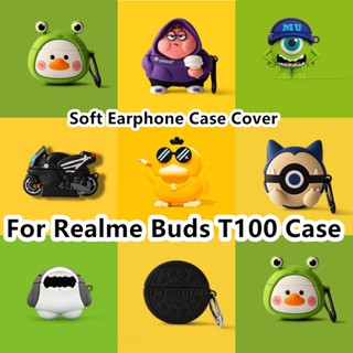 【พร้อมส่ง】เคสหูฟัง แบบนิ่ม ลายการ์ตูน สําหรับ Realme Buds T100 Realme Buds T100