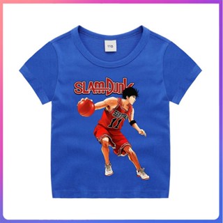 Slam DUNK เสื้อยืดแขนสั้นลําลอง แบบบาง ลายการ์ตูน แฟชั่นฤดูร้อน สําหรับเด็กผู้ชาย และเด็กผู้หญิง