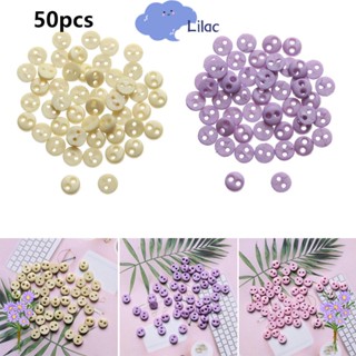 LIAC1 กระดุม หลากสี ขนาด 4 มม. 50 ชิ้น