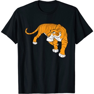 HUEเสื้อยืดแขนสั้น พิมพ์ลายการ์ตูนอนิเมะ The Jungle Book Shere Khan Prowl นําเข้า พรีเมี่ยม สําหรับเด็กผู้ชาย และผู้หญิง