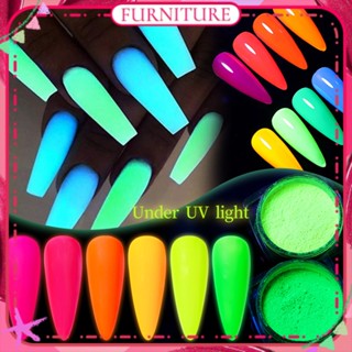 ♕Fluorescent Nail Enhancement Powder Case ที่มีสารเรืองแสงสี Super Bright ตุ๊กตาบาร์บี้ผงเล็บใสเล็บสำหรับร้านทำเล็บ8 Designs FURNITURE