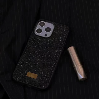 17promax Dazzle Glitter ยี่ห้อโลโก้โลหะสําหรับ iphone 17Air 16 15 14 13 12 11 Pro Max ครึ่งแพ็คซองหนัง 14pro 13pro 12pro Anti-fall กรณี 14 13 12 11 เคสโทรศัพท์
