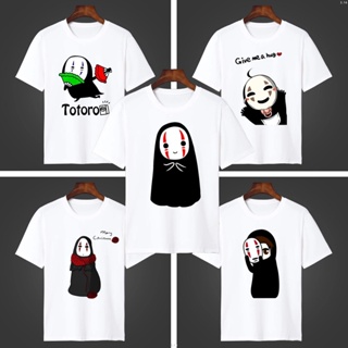 TOP CTเสื้อยืดแขนสั้น คอกลม พิมพ์ลายการ์ตูนอนิเมะ Spirited Away Merchandise Faceless Hayao Miyazaki สําหรับผู้ชาย 883 Su