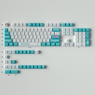 Gmk MIKU ของแท้ อะแดปเตอร์ปุ่มกดคีย์บอร์ด PBT 130 คีย์ 65 68 75 84 87 89 96 98 100 104 108