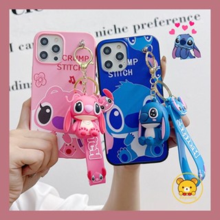 เคสโทรศัพท์มือถือ ลายการ์ตูน Stitch น่ารัก พร้อมจี้พวงกุญแจ สําหรับ OPPO Reno 8Z 7Z 8 7 6 Lite 4f 4Lite 3 4G A78 A57 A77 4G 5G A95 A74 A17 A17K A77S A57E A57S