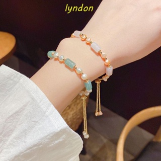 Lyndon สร้อยข้อมือโซ่ ประดับมุก หรูหรา เครื่องประดับแฟชั่น สไตล์เกาหลี สําหรับผู้หญิง