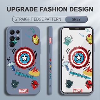 เคสโทรศัพท์มือถือ ซิลิโคนนิ่ม กันรอยกล้อง ลายซุปเปอร์ฮีโร่ Marvel Avengers สําหรับ Samsung Galaxy S22 Ultra S22 Plus S22 5G