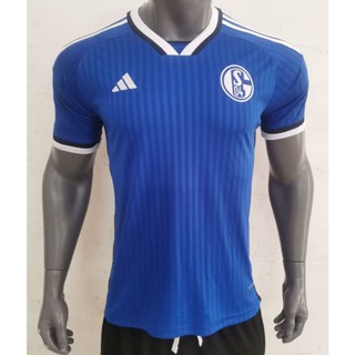 เสื้อกีฬาแขนสั้น ลายทีมชาติฟุตบอล Schalke 04 2023 24 ชุดเหย้า คุณภาพสูง สําหรับผู้ชาย