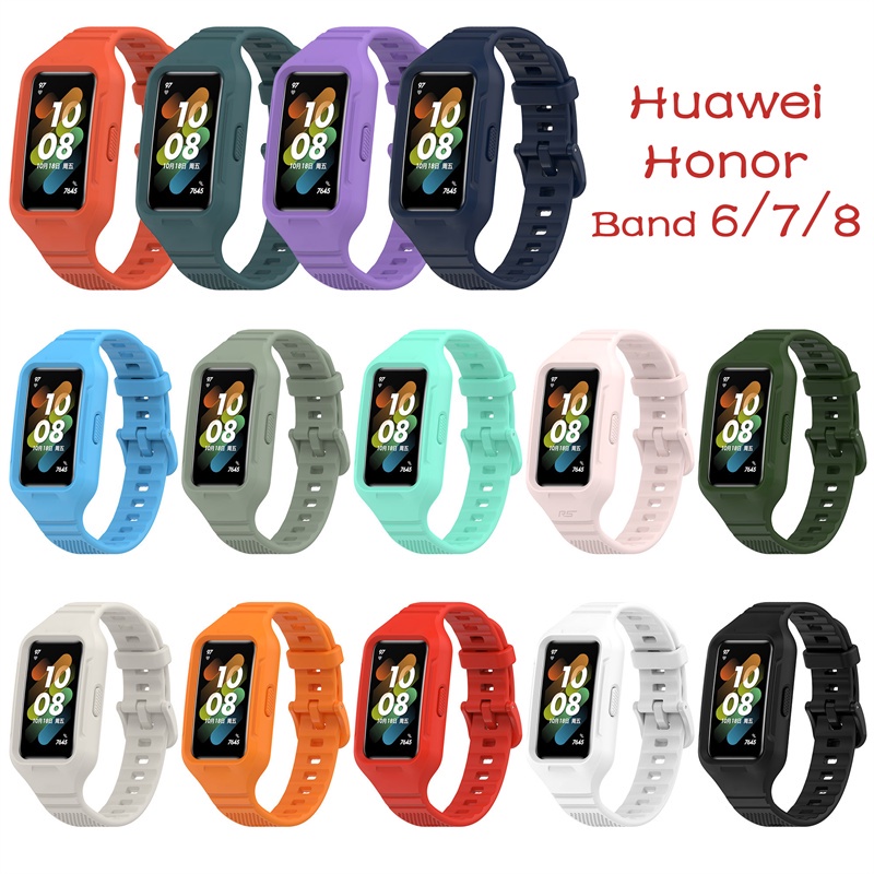 Huawei Honor band 6 7 8 สาย เคส สายนาฬิกา ซิลิโคน สายนาฬิกา สร้อยข้อมือ Smartwatch fit watchband สายรัดข้อมือ เคส Huawei band 6 band6 band7 band8
