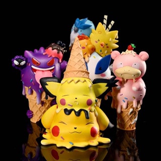 ฟิกเกอร์ Pokemon Ice Cream Cone Pikachu Slowpoke Gengar Lugia ของเล่นสําหรับเด็ก