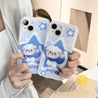 For เคสไอโฟน 14 Pro Max [Cute Puppy Star] เคส Phone Case For iPhone 14 Pro Max Plus 13 12 Mini 11 For เคสไอโฟน11 Ins Korean Style Retro Classic Couple Shockproof Protective TPU Cover Shell