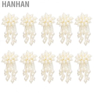 Hanhan Faux Pearl Flower Tassel  Exquisite Elegent Flower Tassel  for Curtain