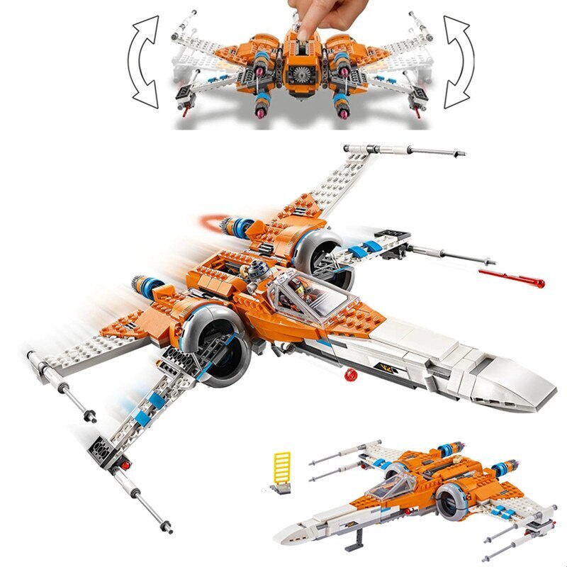 Fit 75273 Disney Stars Fighter Space Wars Poe Dameron's X-wing Fighter Spaceship Building Blocks Bri