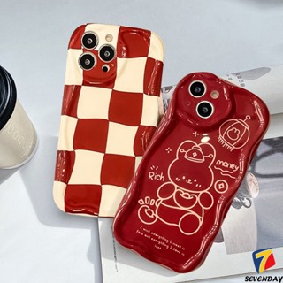 เคสโทรศัพท์มือถือ ขอบโค้ง ลายหมากรุก กระต่าย 3D แวววาว สําหรับ Samsung A13 A32 A14 A24 A03s A23 A31 A12 A04s A30s A04 A50s A52 A03 A21s A20s A02s A20 A50 A51 A11 A30