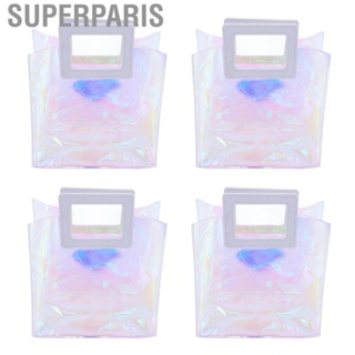 Superparis Iridescent Transparent Shoulder Bag 4 Pieces Durable Travel Large