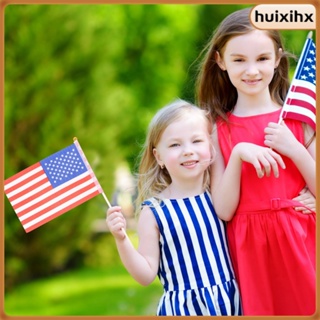 ป้ายธงอเมริกา Usa July 4th American Flags แบบมือถือ 20 ชิ้น