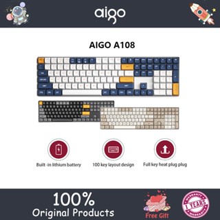 Aigo A108 คีย์บอร์ดไร้สาย 110 ปุ่ม