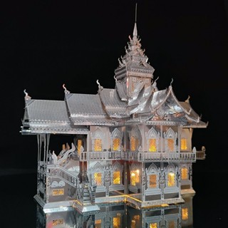 โมเดลตัวต่อโลหะ รูปพระราชวัง ดอกไม้ 3D ขนาดเล็ก ของเล่นเสริมการเรียนรู้เด็ก DIY