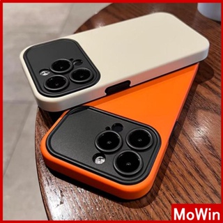 Mowin - เข้ากันได้สำหรับ เคสไอโฟน เคสไอโฟน11 เคส iphone 11 สำหรับ iPhone 11 Case 2 in 1 เคสนิ่มอะคริลิคเคสแข็งผิวสัมผัสกล้องปกป้องหน้าจอสีส้มสีขาวสีดำสำหรับ iPhone 14 Pro Max 13 Pro max 12 Pro Max 11Pro Max iPhone XR