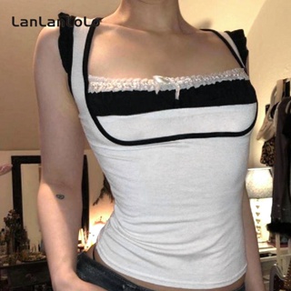 Lanlanlolo เสื้อกล้ามลําลอง เข้ารูป สีพื้น สําหรับผู้หญิง 2023