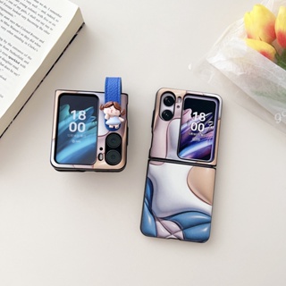 เคสโทรศัพท์มือถือหนัง PC แข็ง กันกระแทก พร้อมสายคล้องข้อมือ หลากสี สําหรับ Oppo Find N2