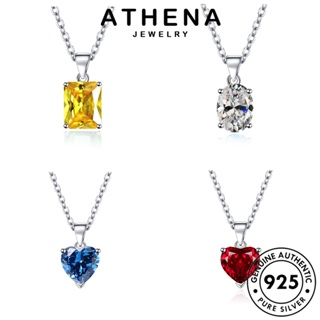 ATHENA JEWELRY เพชร Silver แท้ เงิน รักหัวใจ มรกต ทับทิม ซิทริน ผู้หญิง แฟชั่น มอยส์ซาไนท์ ไพลิน ต้นฉบับ เครื่องประดับ จี้ เครื่องประดับ เกาหลี 925 สร้อยคอ M036