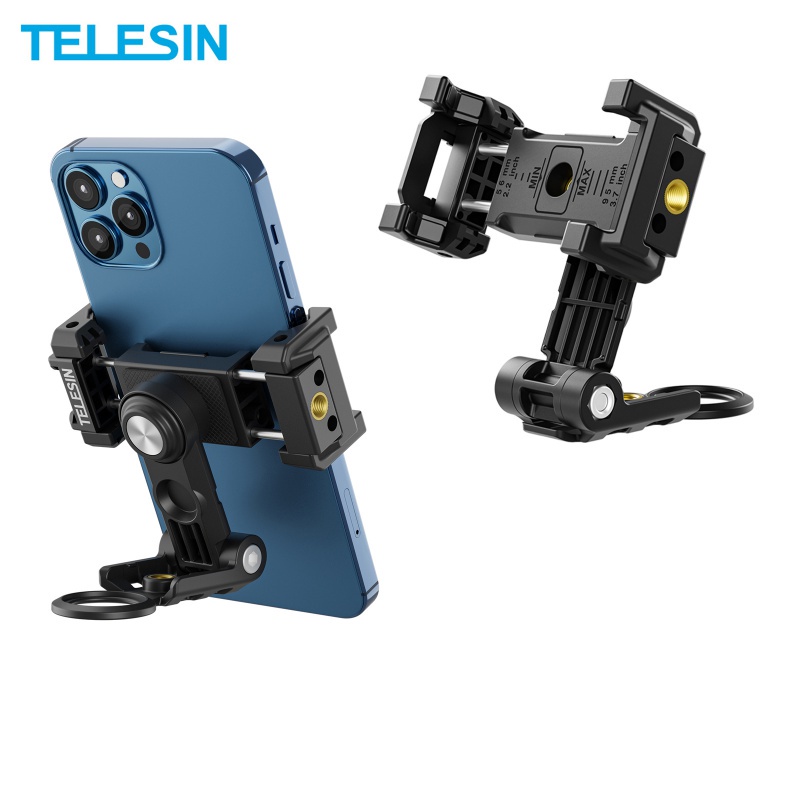 Telesin คลิปหนีบโทรศัพท์มือถือ หมุนได้ 360 องศา พร้อมสกรู 1/4 สําหรับ Samsung Ip