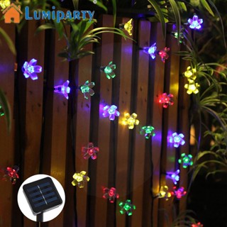 Lumiparty สายไฟ Led พลังงานแสงอาทิตย์ กันน้ํา กันฝน ลายดอกซากุระ สําหรับตกแต่งสวน ปาร์ตี้คริสต์มาส กลางแจ้ง