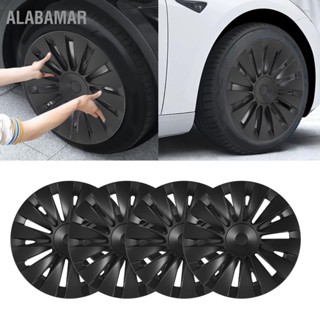 ALABAMAR 4PCS 19in ฝาครอบดุมล้อเคลือบสีดำสปอร์ตขอบล้อเปลี่ยนฝาครอบสำหรับ Tesla รุ่น Y 2020 ถึง 2023